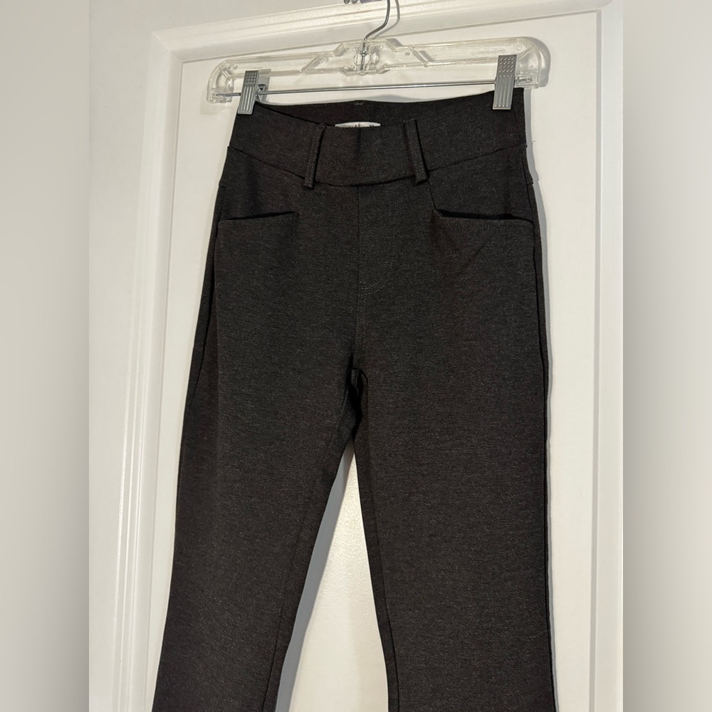 Gray Straight Leg High-Rise Pants